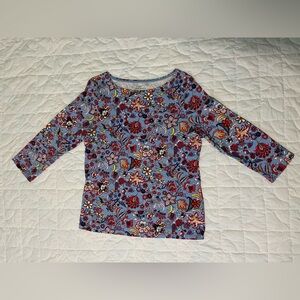 Talbots Multicolor Floral Top - 3/4 sleeves